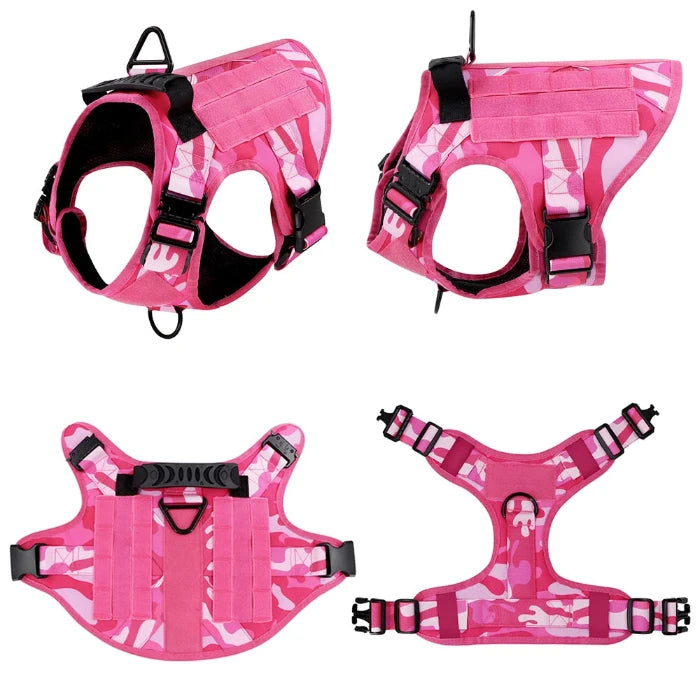 Tactical Harness And Leash Set - PINK CAMO