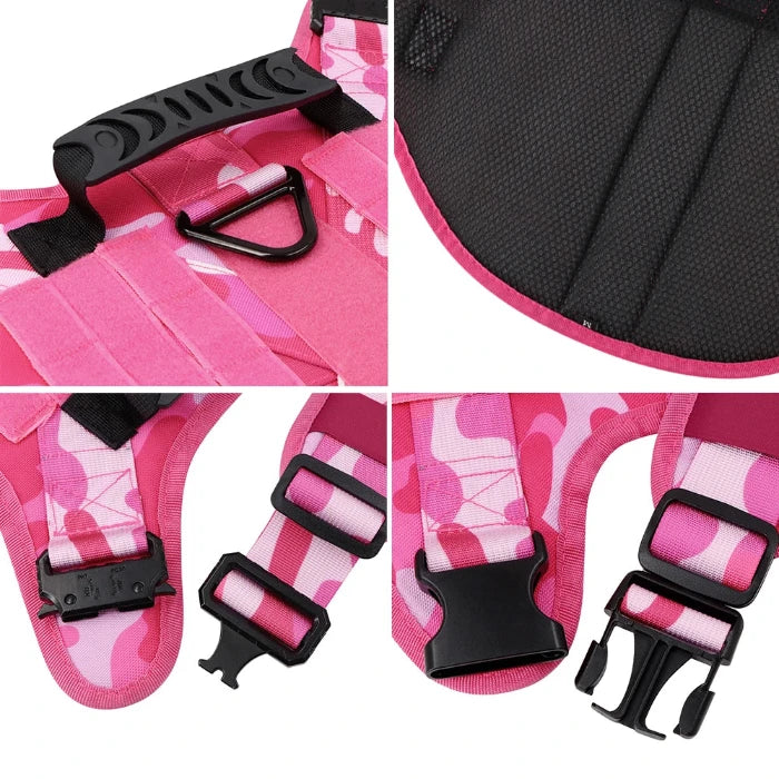 Tactical Harness And Leash Set - PINK CAMO